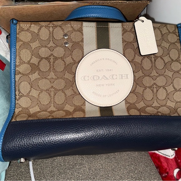 Coach Brown and Navy Shoulder Bag - Picture 6 of 6